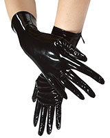 Short Gloss PVC Gloves with Zipper