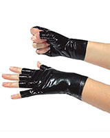 Handschuhe aus Lack - kurz - mit freien Fingerspitzen