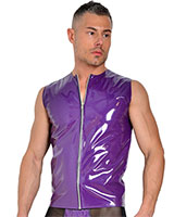 Purple Gloss PVC Sleeveless Zip Top