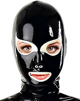 Thick Rubber Hood with Cat Eyes, Back Laced