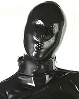 Latex Hood with Swiss Cheese Eyes and Mouth Holes
