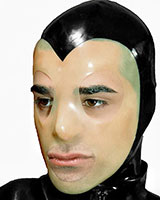 Latexhaube für Herren mit eingearbeiteter Gesichtsmaske und RV