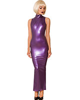Hobble Dress aus lila-metallic Latex - Meerjungfrauenkleid
