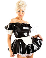 Maids Set aus geklebtem schwarzem und weißem Latex