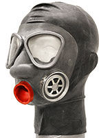 Gasmaske mit Innenkondom und Reißverschluß hinten