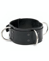 Rubber Slave Collar with 3 D-Rings - also as Lockable