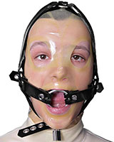 Kopfharnisch aus dickem Gummi mit Ringknebel - auch abschließbar