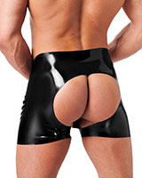 Open Back Latex Shorts for Gents